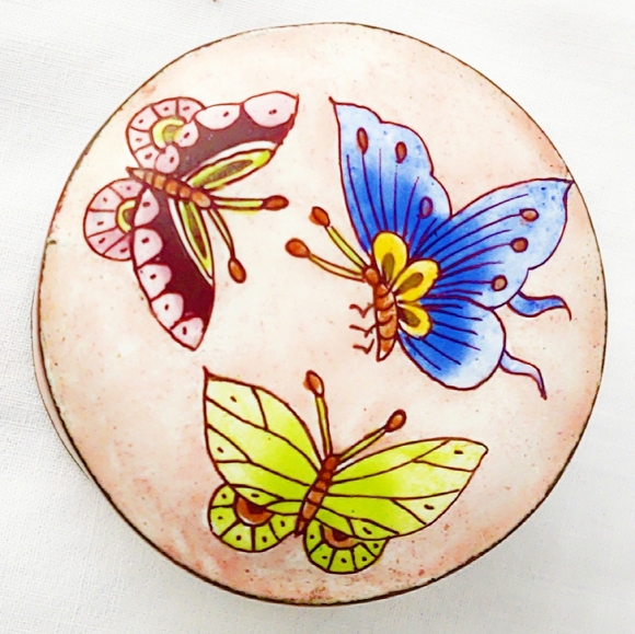 Vintage Empress Arts Enamel Hand-painted Lidded Box - Picture 2 of 6